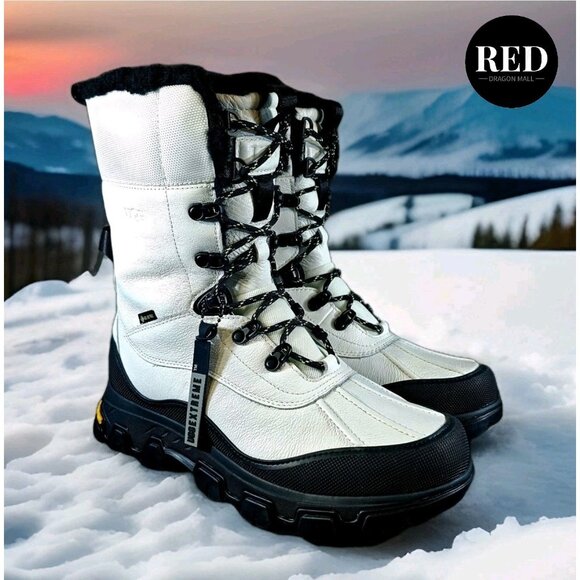 UGG Adirondack Meridian Waterproof White Leather Boots - Women's Size 8.5 - Picture 3 of 14
